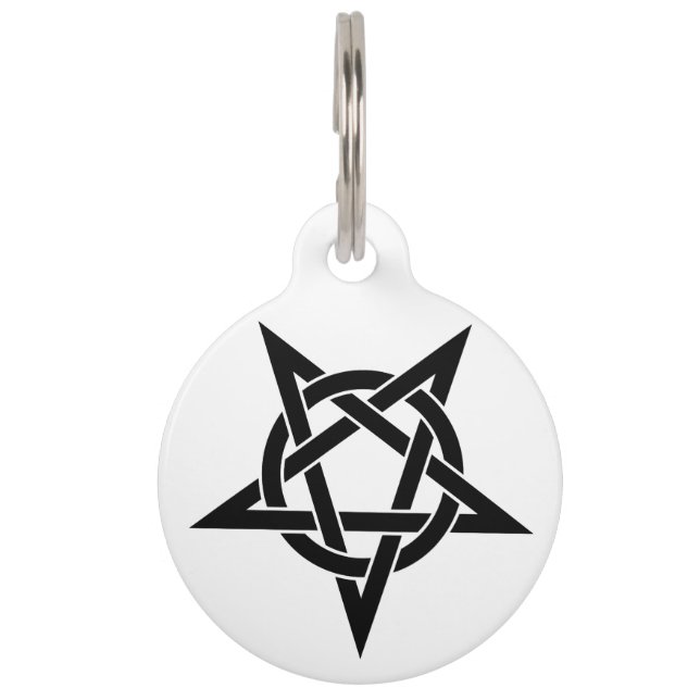 Placa Para Mascotas Pentagrama invertida negra (Anverso)
