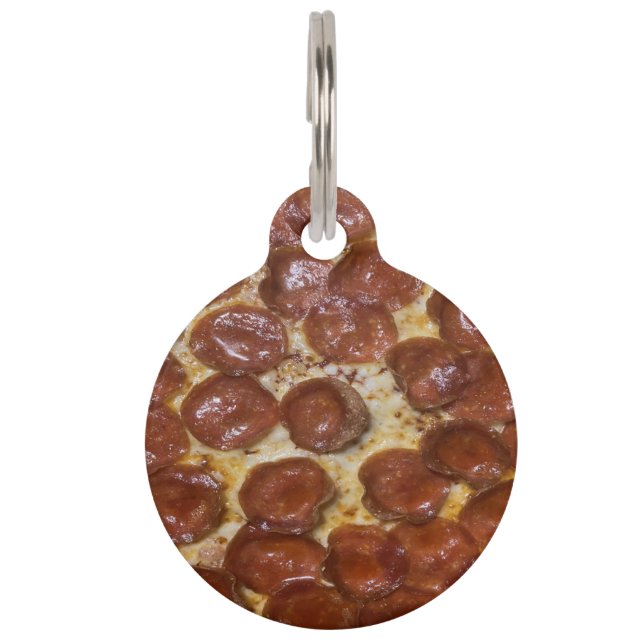 Placa Para Mascotas Pepperoni Pizza (Anverso)