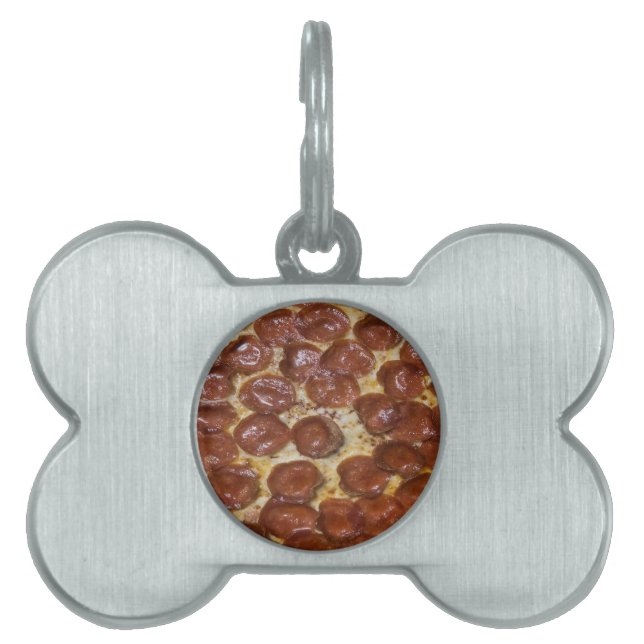Placa Para Mascotas Pepperoni Pizza (Frente)