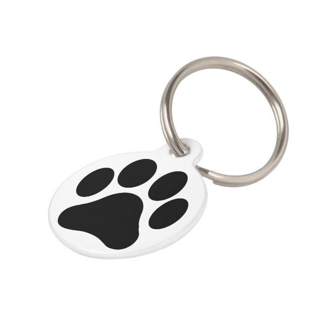 Placa Para Mascotas Pequeña etiqueta blanco y negro modificada para (Lateral)