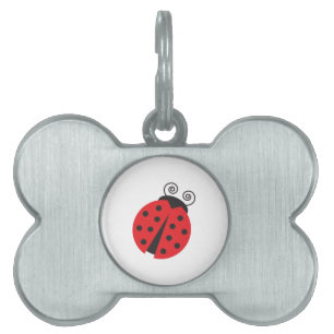 Placa Para Mascotas Pequeña mariquita linda
