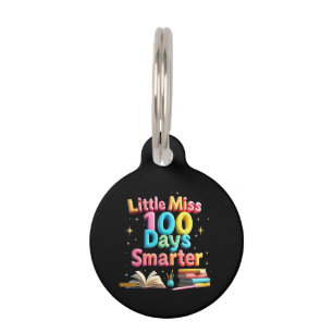 Placa Para Mascotas Pequeña Señorita 100 Días Más Inteligente Celebra