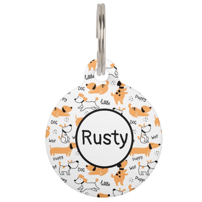 Placa Para Mascotas Pequeño cachorro (Anverso)
