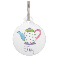 Pequeño polka punto teapot Fiesta de té pot Mascot
