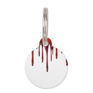 Placa Para Mascotas Perforaciones de sangre en sangre en blanco