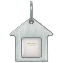 Placa Para Mascotas Pergamino corazón de picnic junto al mar