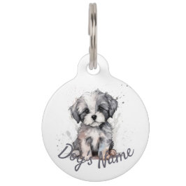 Placa Para Mascotas Perrito Shih-tzu