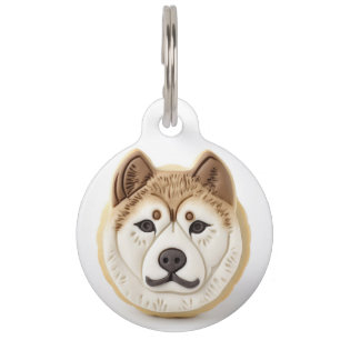 Placa Para Mascotas Perro Akita Inspirado en 3D