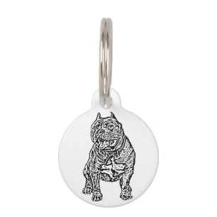 Placa Para Mascotas Perro americano del matón