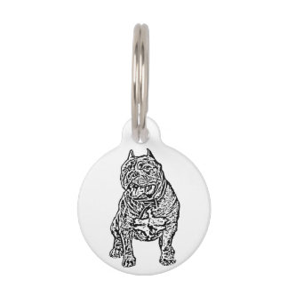 Placa Para Mascotas Perro americano del matón