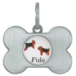 Placa Para Mascotas Perro Art Two Brown Terriers