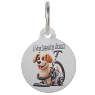 Placa Para Mascotas Perro Aspiradora Vivo Respirando