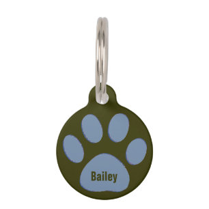 Placa Para Mascotas Perro azul personalizado