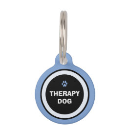 Placa Para Mascotas Perro azul y Negro de la etiqueta de la