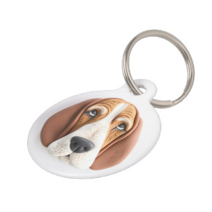 Placa Para Mascotas Perro Basset Hound Inspirado en 3D