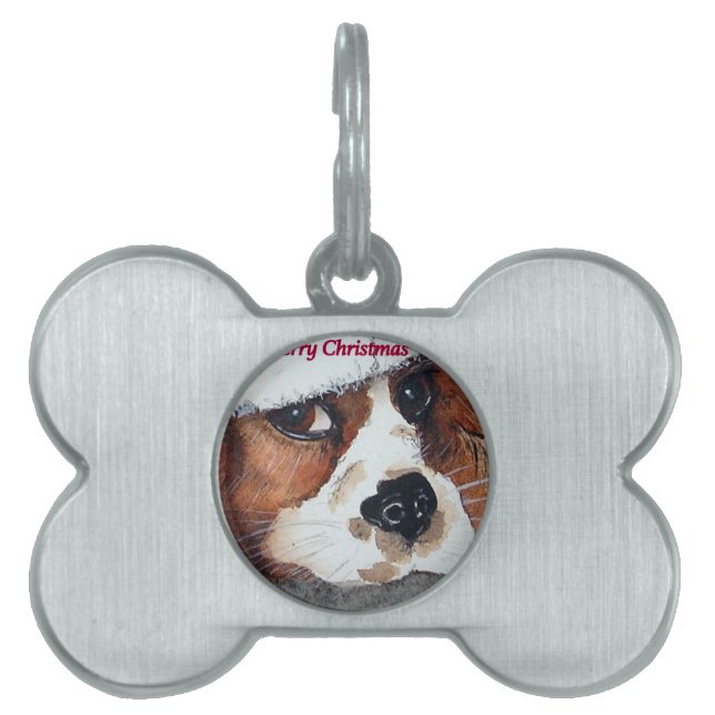 Placa Para Mascotas Perro cachorro navidad (Frente)