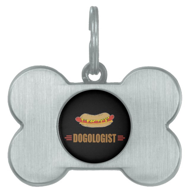 Placa Para Mascotas Perro caliente gracioso (Frente)