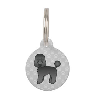 Placa Para Mascotas Perro Caniche Juguete Negro de Dibujos Animados e 