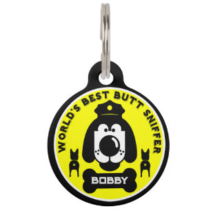 Placa Para Mascotas Perro con el trasero del mundo