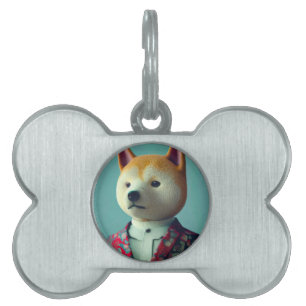 Placa Para Mascotas Perro con traje