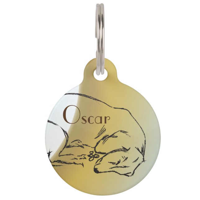 Placa Para Mascotas Perro, Dachshund Nombre personalizado Perro Pet Et (Anverso)