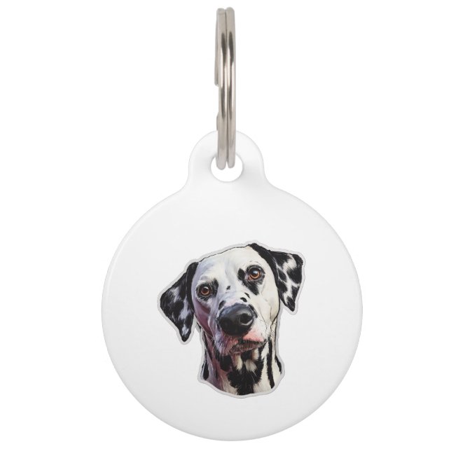Placa Para Mascotas Perro Dalmata Crea tu propio texto personalizado  (Anverso)
