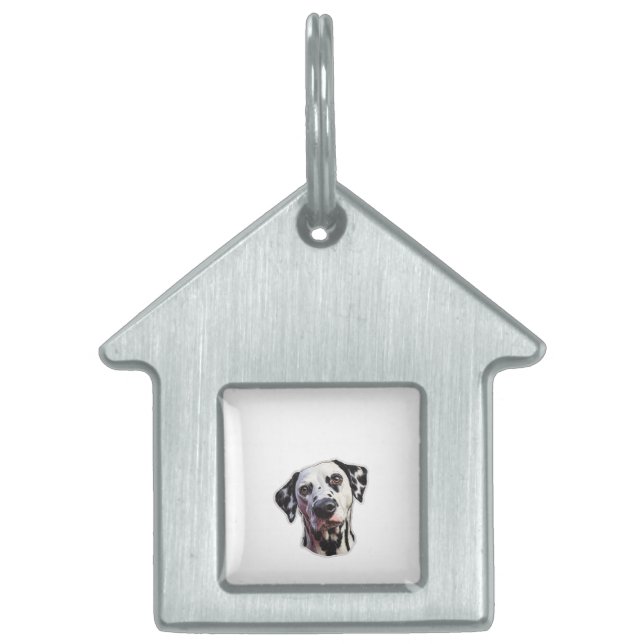 Placa Para Mascotas Perro Dalmata Crea tu propio texto personalizado  (Frente)
