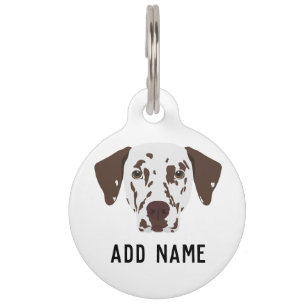 Placa Para Mascotas Perro Dalmatiano con manchas marrones