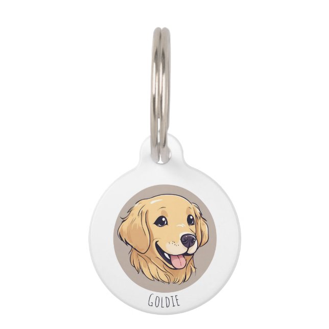 Placa Para Mascotas Perro de aguas personalizado lindo (Anverso)