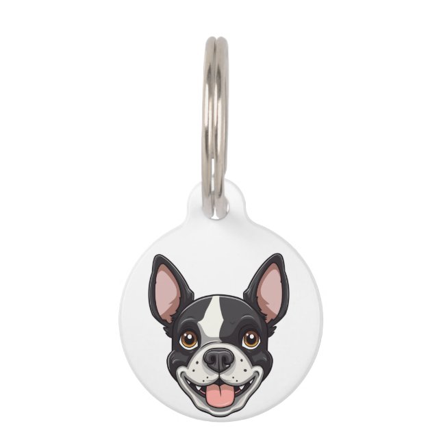 Placa Para Mascotas Perro de Boston Terrier | (Anverso)