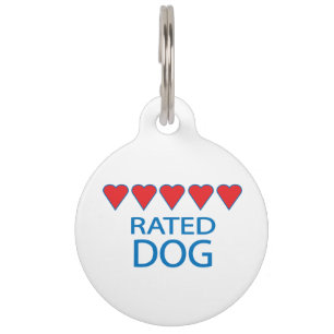 Placa Para Mascotas Perro de cinco corazones