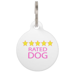 Placa Para Mascotas Perro de cinco estrellas