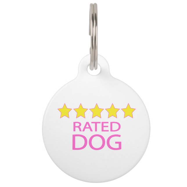 Placa Para Mascotas Perro de cinco estrellas (Anverso)