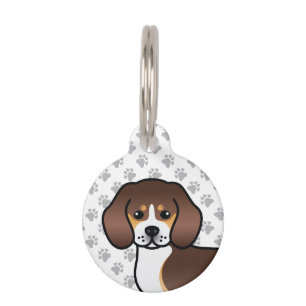 Placa Para Mascotas Perro de dibujos animados Beagle tricolor de choco