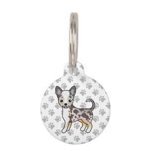 Placa Para Mascotas Perro de dibujos animados Chihuahua de capa lisa M