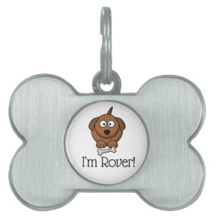 Placa Para Mascotas Perro de dibujos animados con hueso