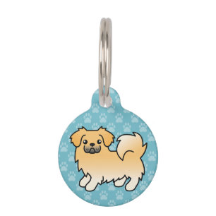 Placa Para Mascotas Perro de dibujos animados Fawn Tibetan Spaniel