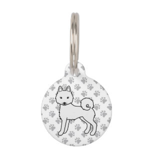 Placa Para Mascotas Perro de dibujos animados Klee Kai de Alaska blanc