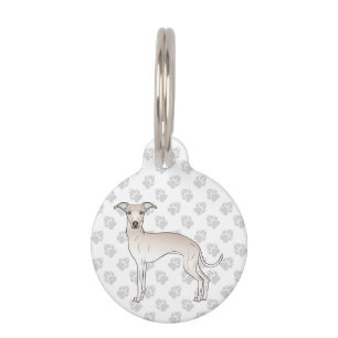 Placa Para Mascotas Perro de dibujos animados lindo Greyhound Italiano