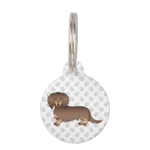 Placa Para Mascotas Perro de dibujos animados salchicha de pelo largo