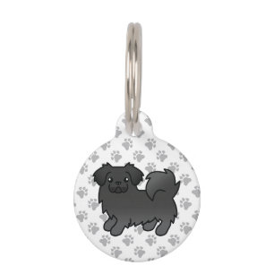 Placa Para Mascotas Perro de dibujos animados spaniel tibetano negro e