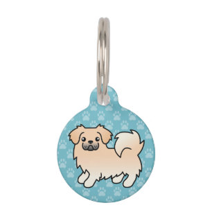 Placa Para Mascotas Perro de dibujos animados Tibetan Spaniel de color