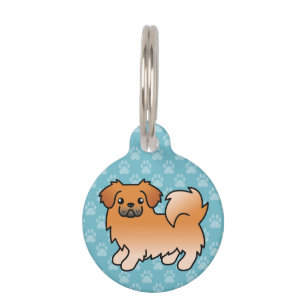 Placa Para Mascotas Perro de dibujos animados tibetano spaniel rojo