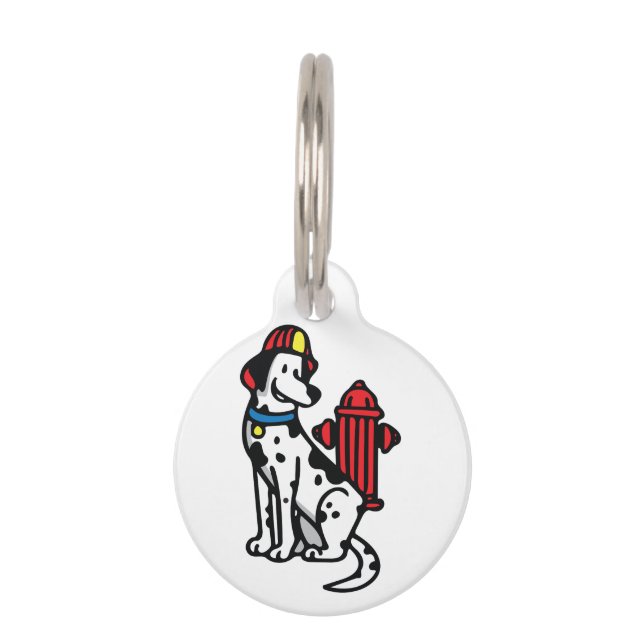 Placa Para Mascotas Perro de fuego (Anverso)