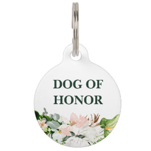 Placa Para Mascotas Perro de honor   Perro floral en Boda