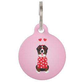 Placa Para Mascotas Perro de montaña bernés de San Valentín