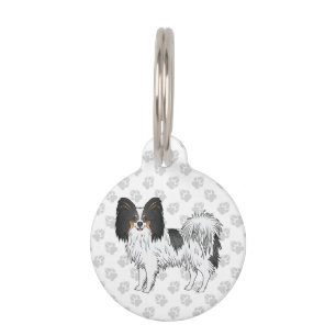Placa Para Mascotas Perro de raza juguete feliz y lindo tricolor Papil