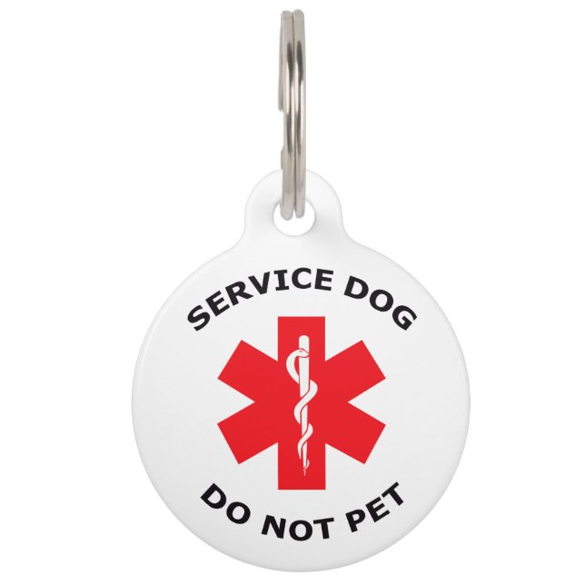 Placa Para Mascotas Perro de servicio (Anverso)