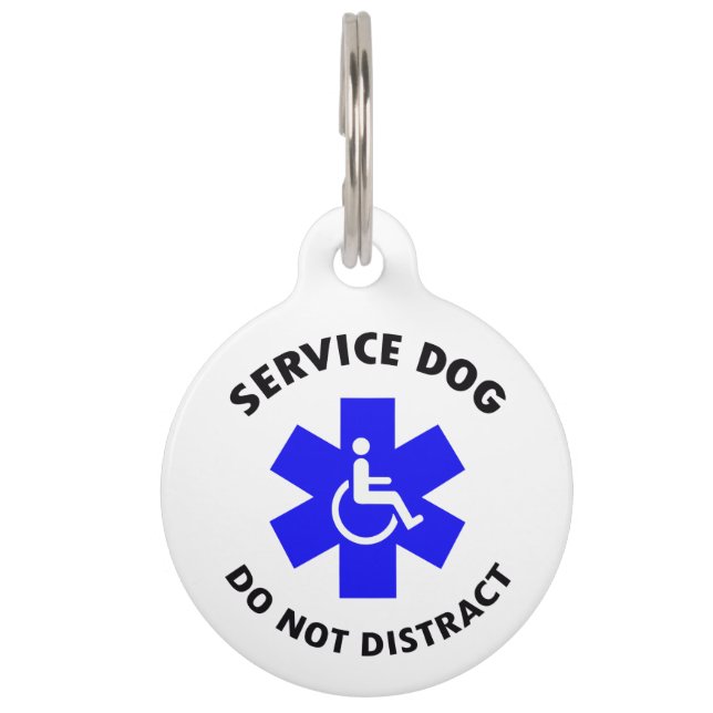 Placa Para Mascotas Perro de servicio (Anverso)