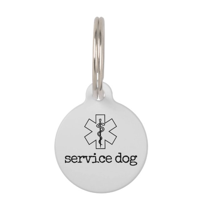 Placa Para Mascotas Perro de Servicio de Doctor (Anverso)